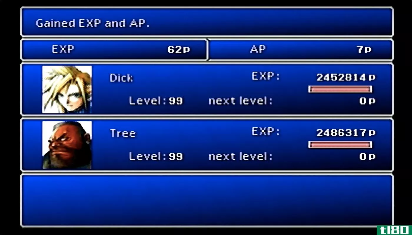 最终幻想七玩家在第一个boss之前达到99级，赋予生命意义