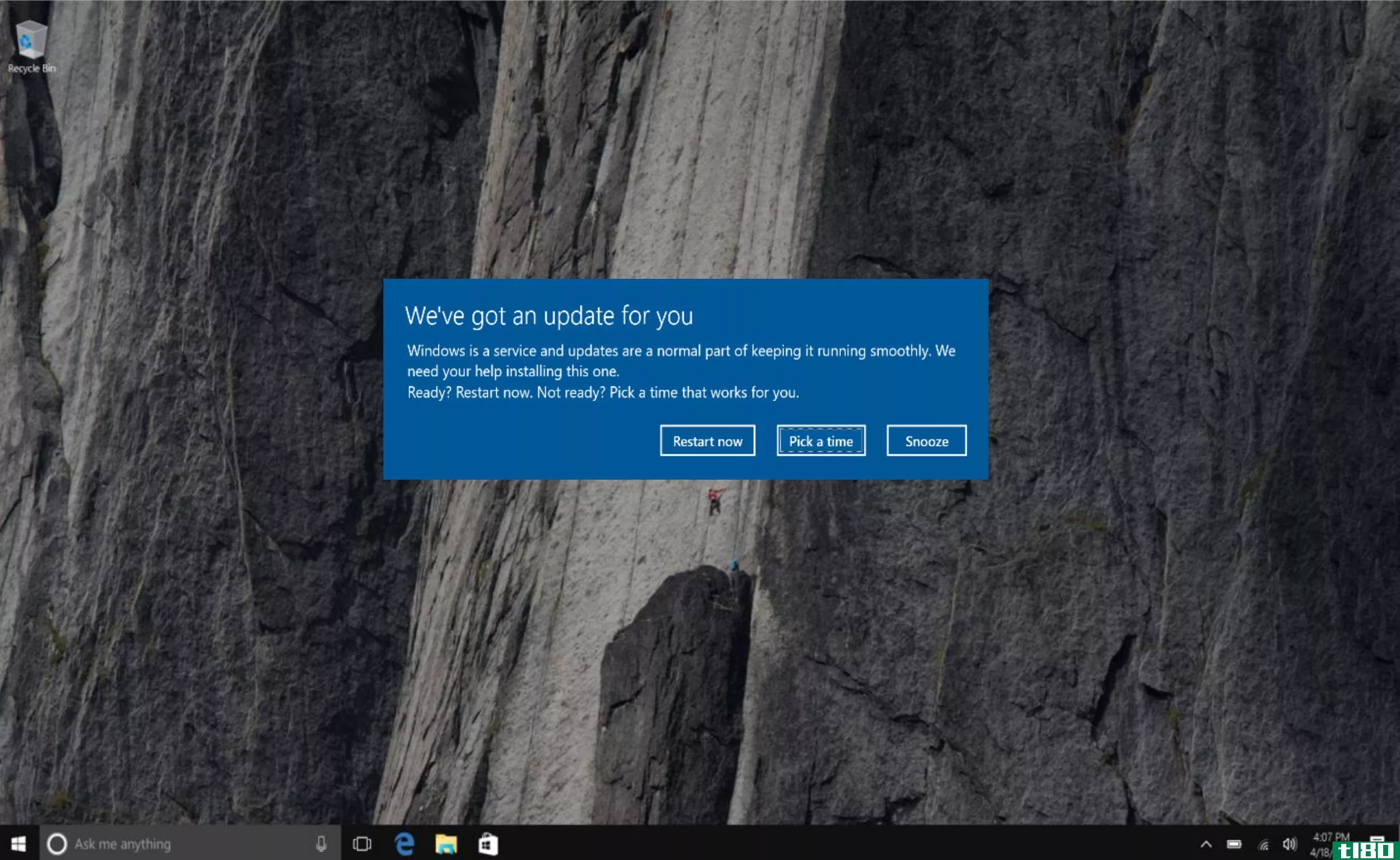 微软正在努力阻止Windows10随机重启你的电脑进行更新