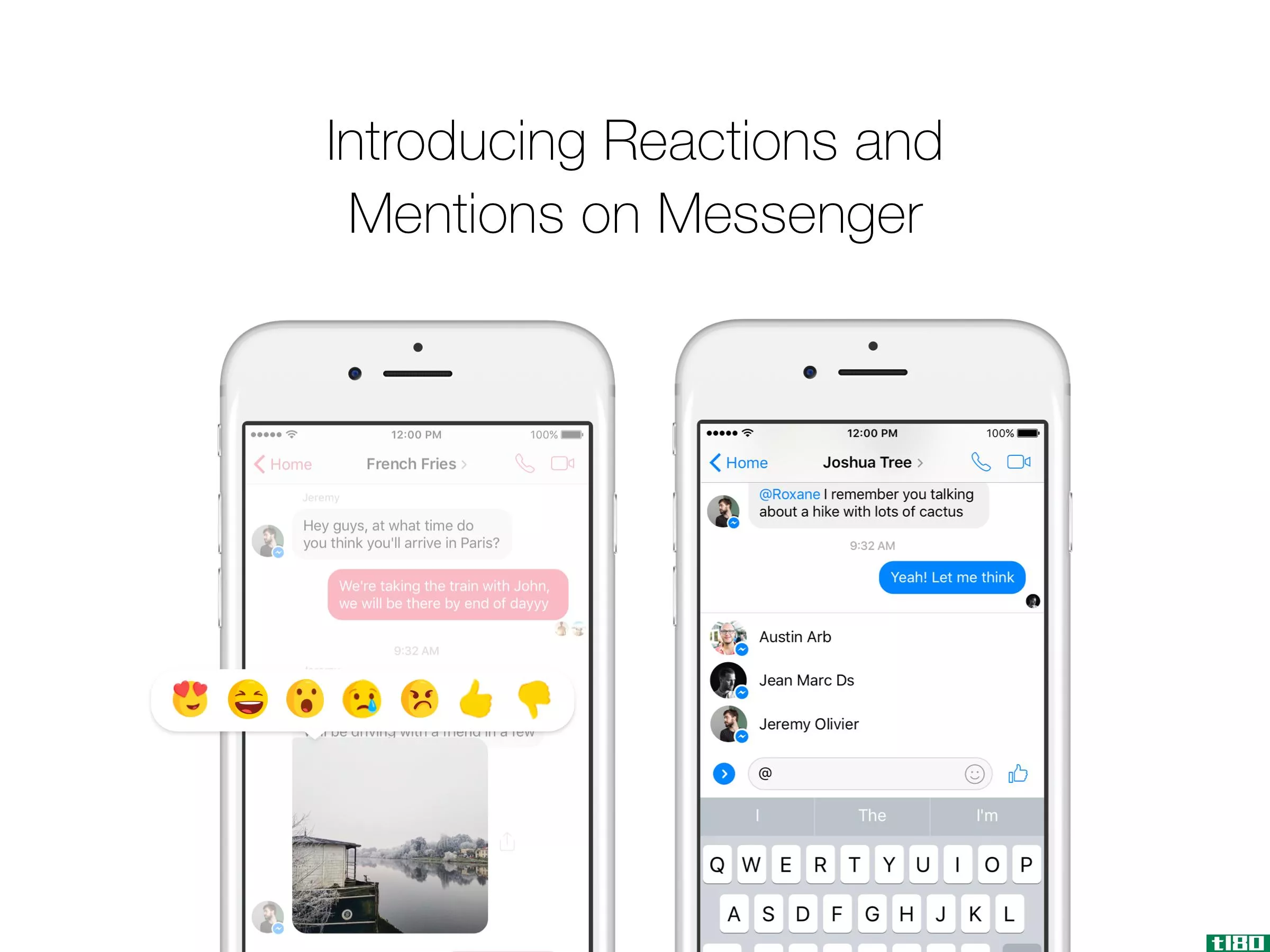 facebook messenger获得个人消息和@通知的反应