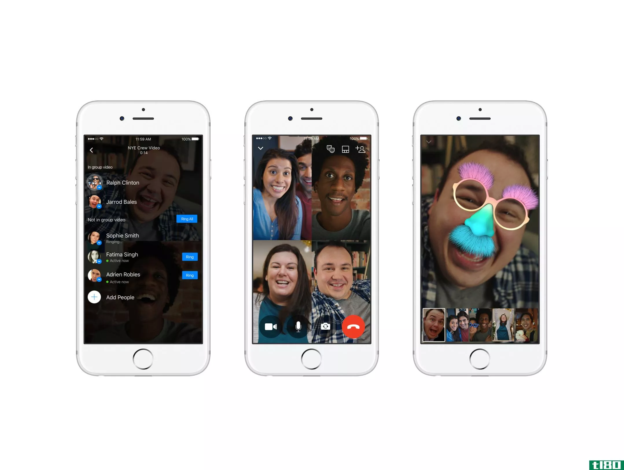 facebook messenger现在允许您与最多50人进行视频聊天