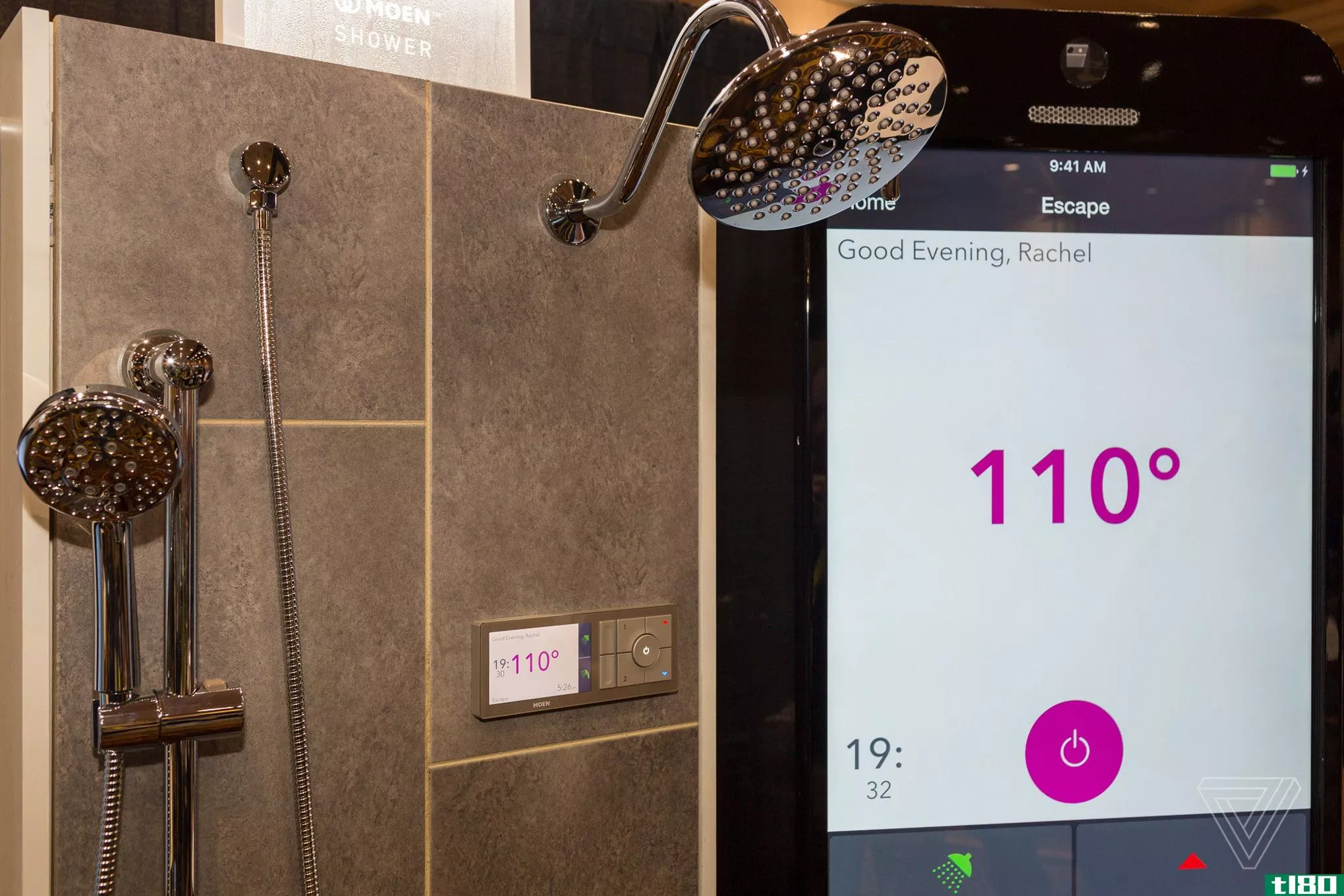 莫恩的新淋浴系统可以让你从你的智能手机预热水