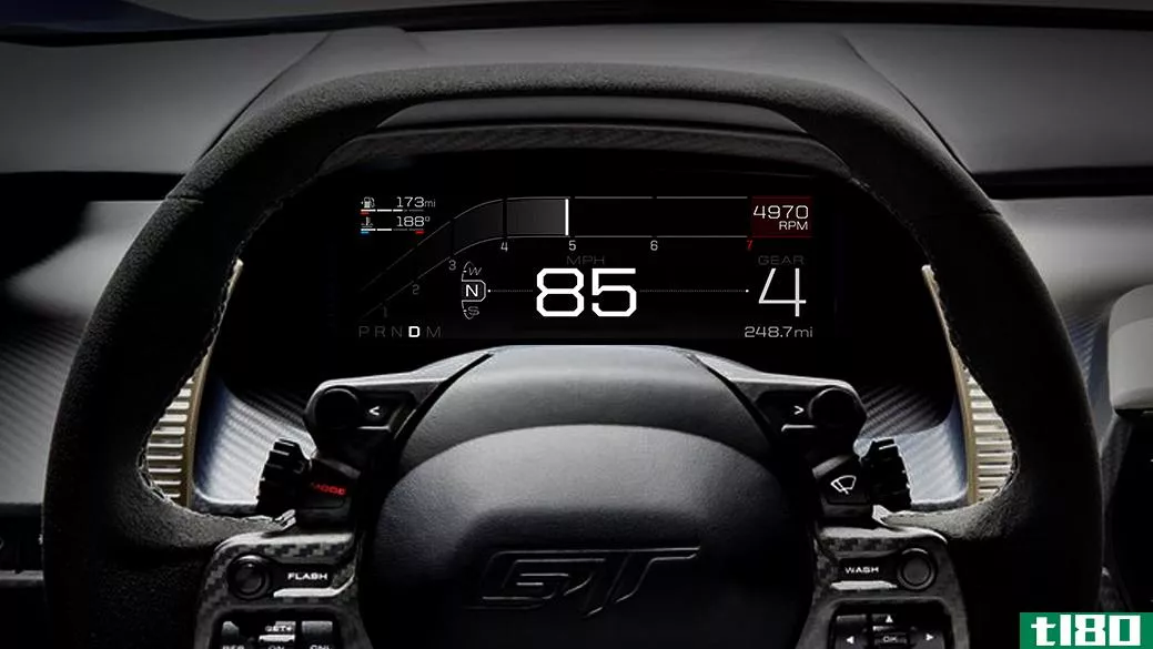 福特gt有一个数字仪表盘，以帮助您以200英里/小时的速度更好地驾驶