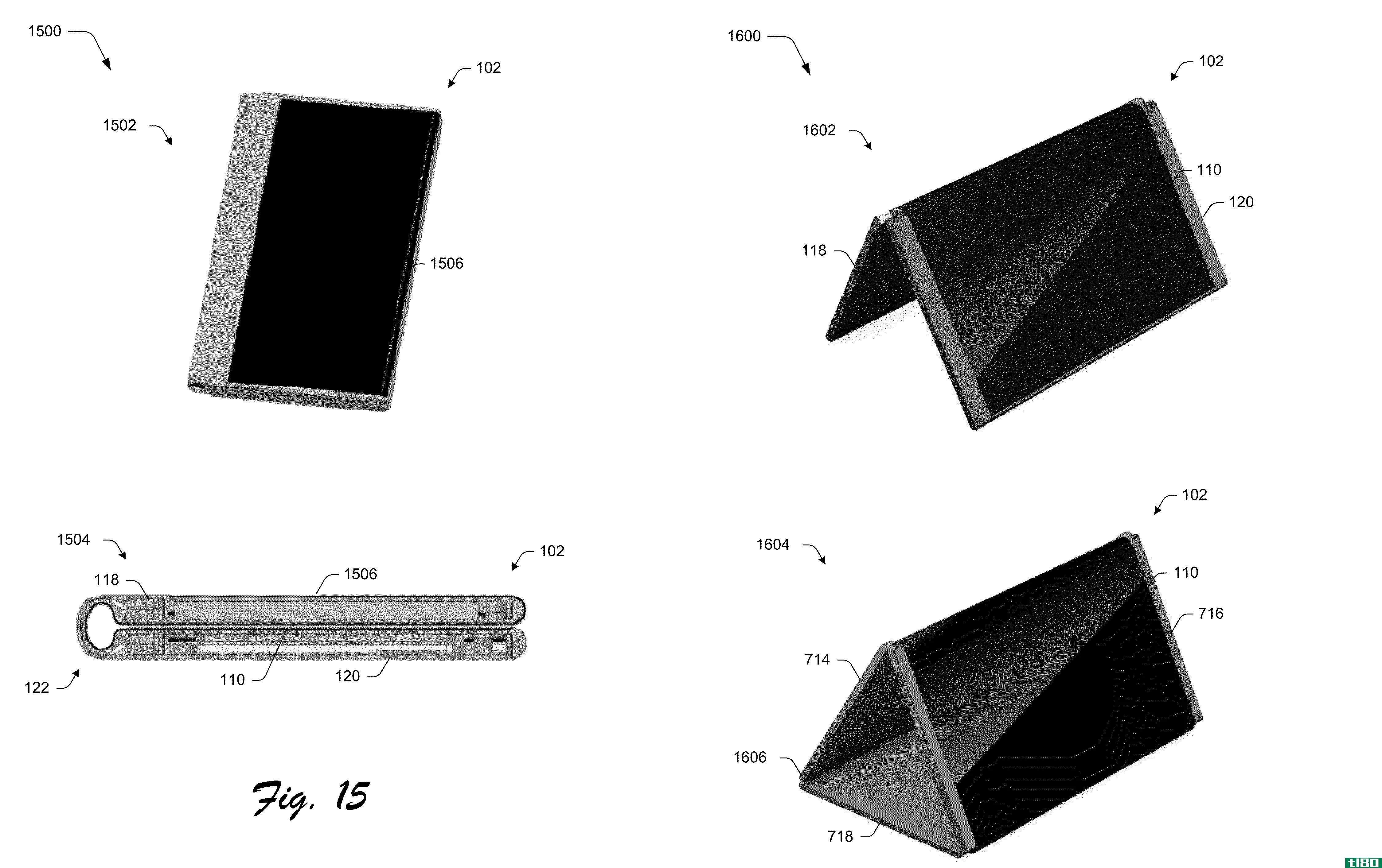 微软专利展示可折叠手机变成平板电脑