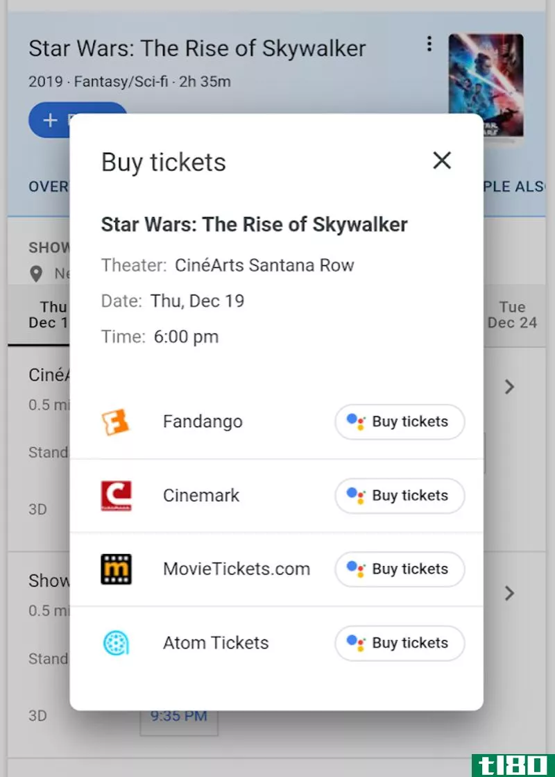 Illustration for article titled Use Google Assistant to Buy Movie Tickets Quickly