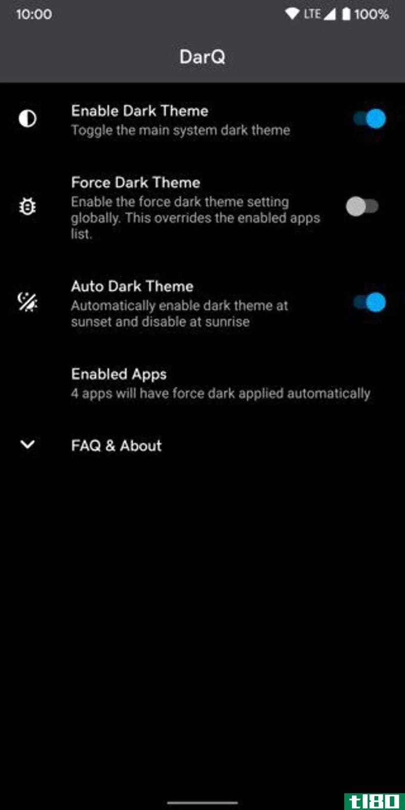 Illustration for article titled Force Android 10&#39;s Dark Mode on Individual Apps With DarQ