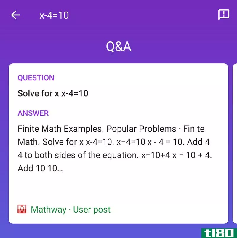 Homework help results in the Socratic Android app