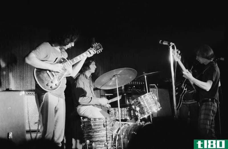 The Grateful Dead play a show in a vintage photo