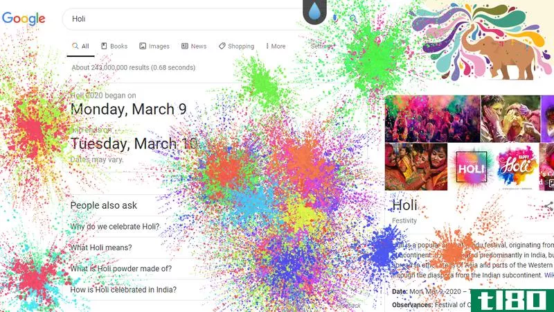 如何找到谷歌隐藏的holi彩色涂鸦