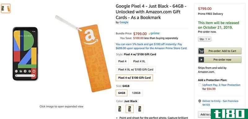 Illustration for article titled Get a $100 Gift Card if You Pre-Order a Pixel 4 From Amazon