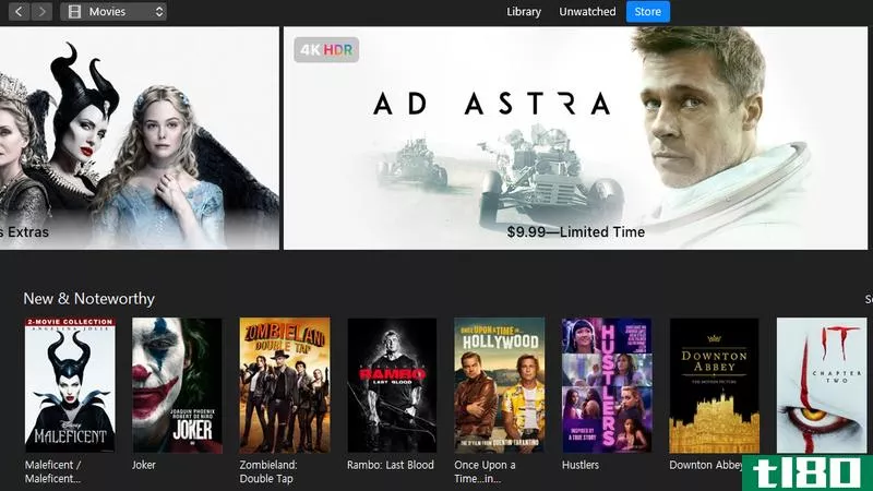 苹果目前在itunes上以不到10美元的价格出售一批4k电影