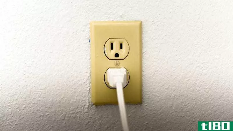 A cord plugged into an outlet