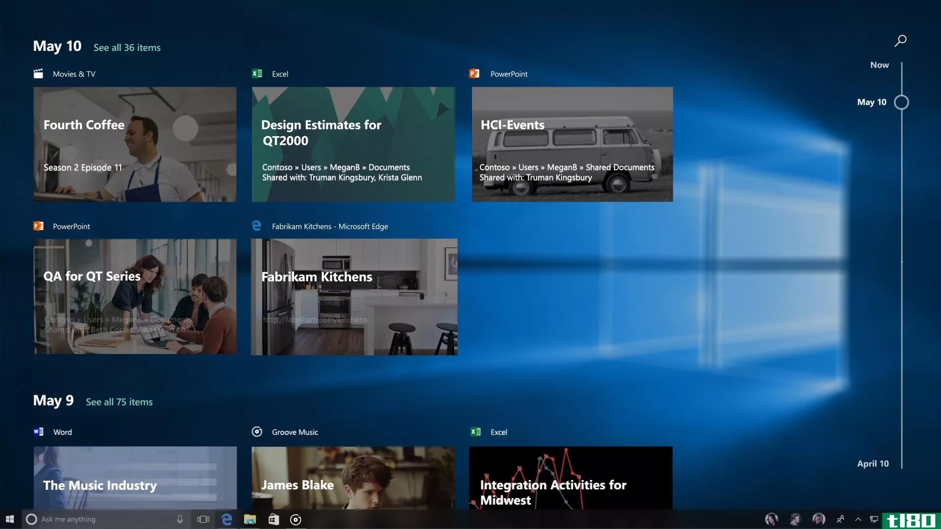 Windows10的新时间线功能允许您恢复其他设备上的应用程序