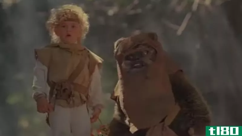 A screenshot from the trailer of Ewoks: Battle for Endor