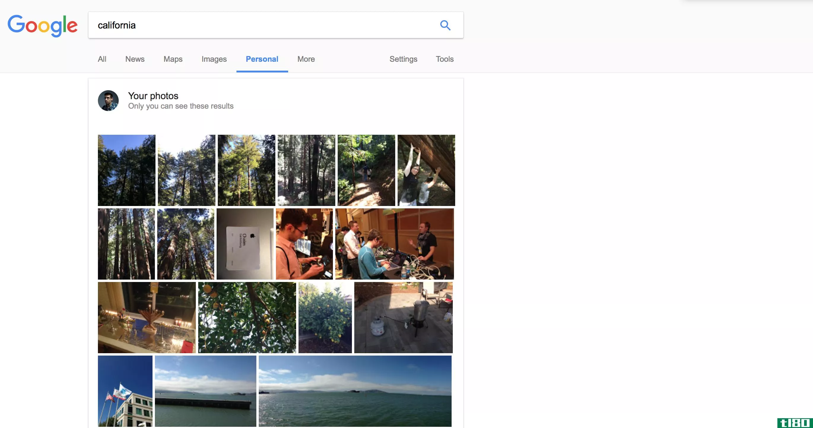 谷歌在搜索结果中添加了新的个人标签，以显示gmail和照片内容