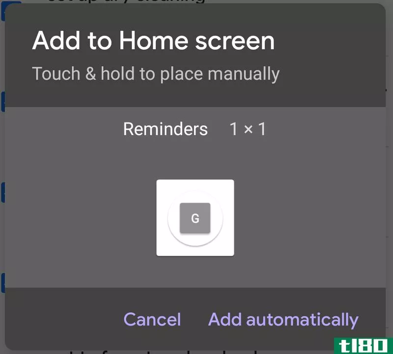 Add a Widget or a Bookmark to your Home screen for easy access to your Reminders.