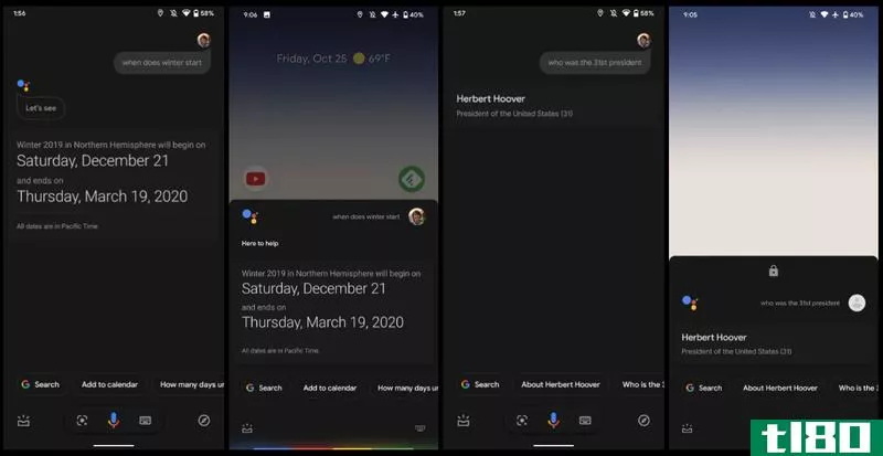 Differences between the old Google Assistant UI and the redesign.