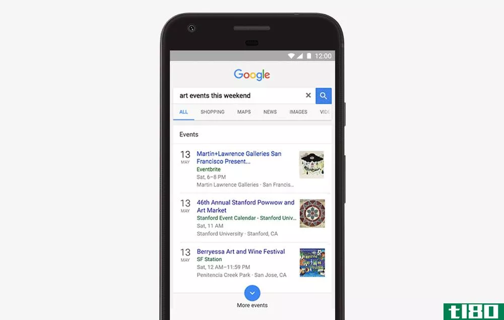 谷歌将本地事件添加到搜索结果中
