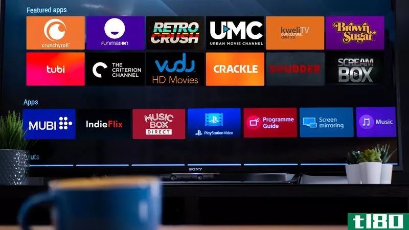 A TV screen filled with streaming service logos