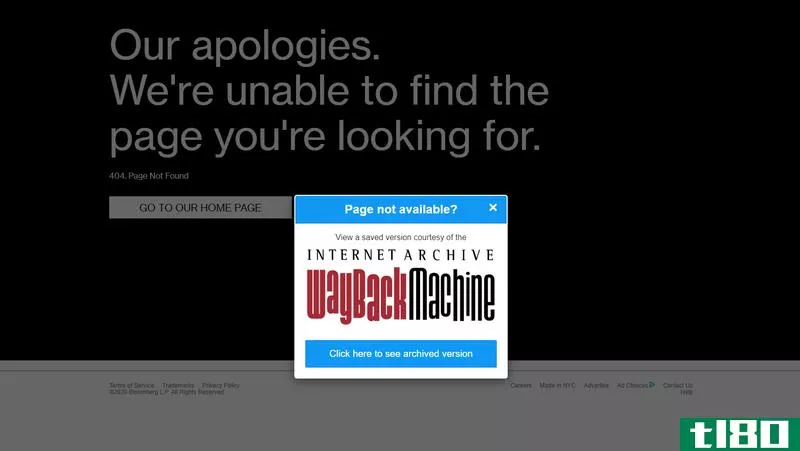 使用wayback机器的浏览器扩展查找丢失的网站