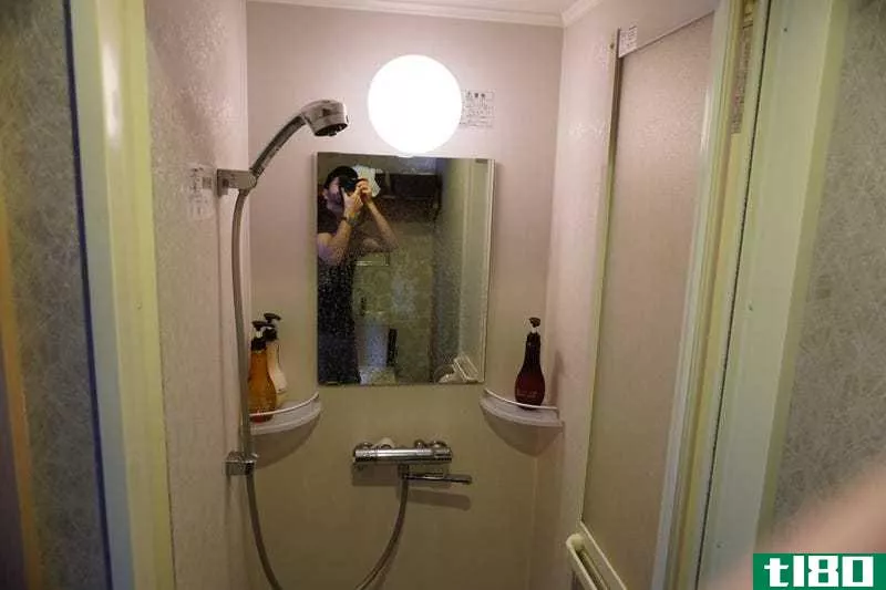 Western hotels will have a private shower/bathtub/mirror/sink.