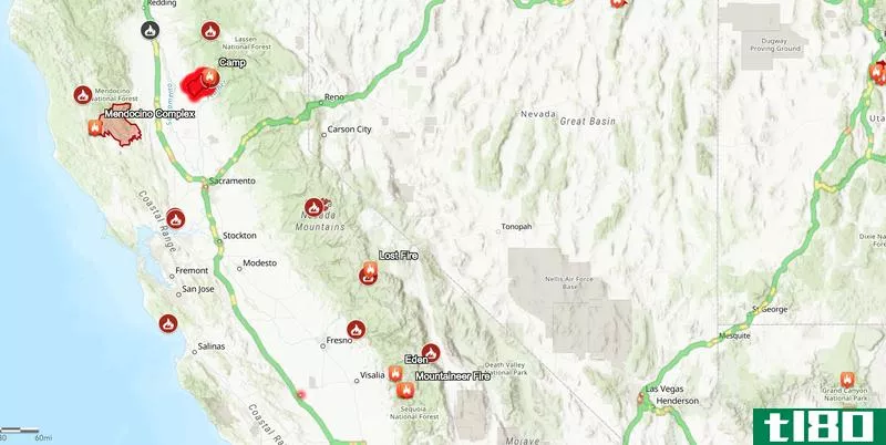使用这些地图获取加州野火的实时烟雾报告