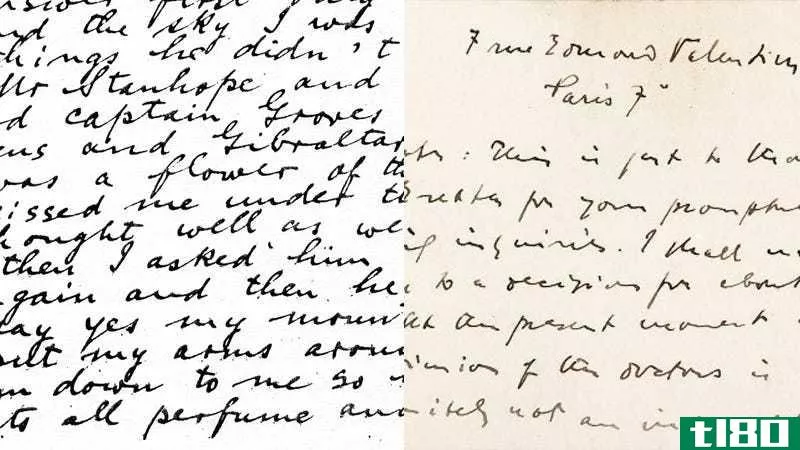 James Joyce in Ulysses (via Kirtley Jarvis) vs James Joyce in a letter (via JustCollecting)