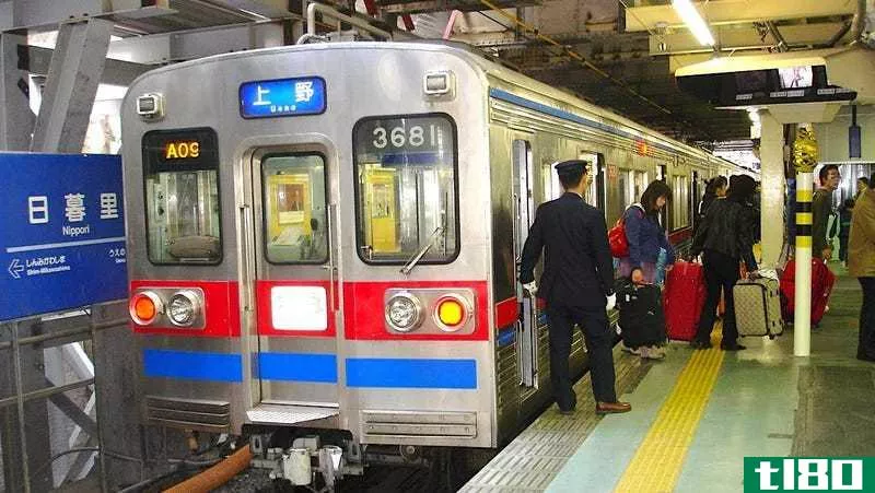 The Keisei line train to Narita International Airport, Tokyo, Japan.