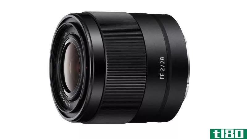 This Sony lens is designed for Sony’s mirrorless full-frame cameras (FE), has a single f/2 aperture, and a focal length of 28mm. Image credit: Sony