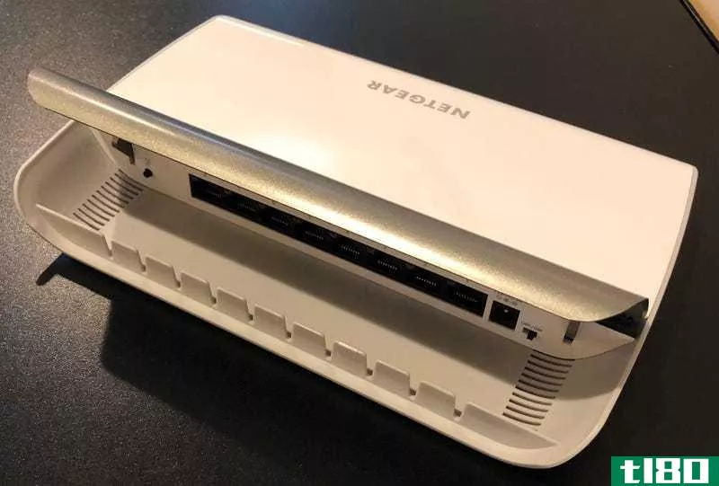 Netgear’s GS908 is a beast, but I love its little flap and built-in grooves for hiding your ugly Ethernet cables.