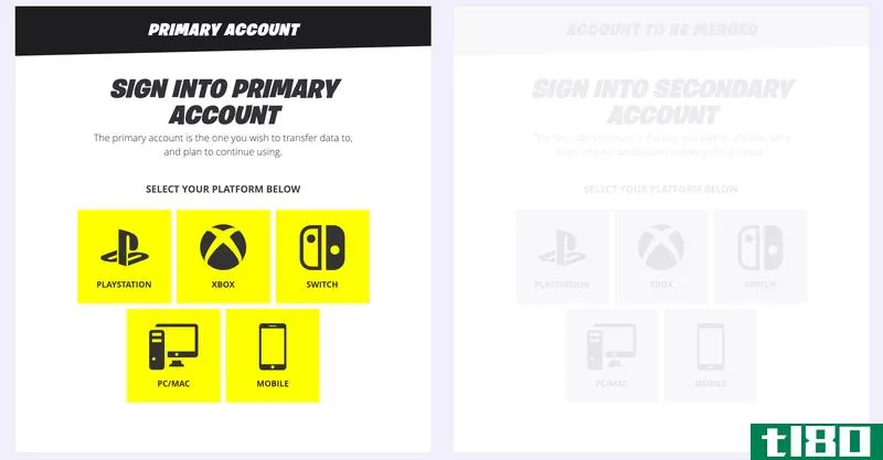 Sign into your Primary Account, the one you want to keep, first. Then the Secondary Account, which will get disabled.