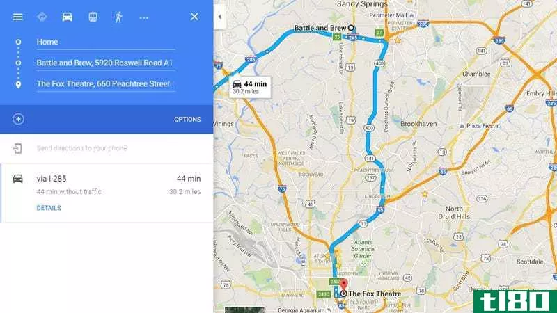 google地图为android添加了多个目的地方向、时间线注释