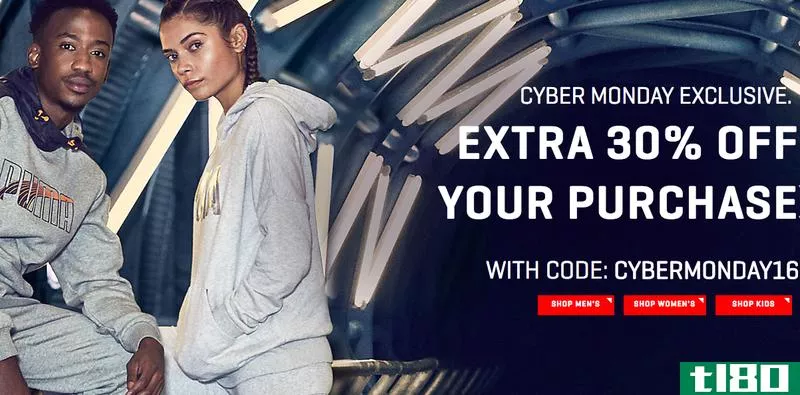 PUMA: Extra 30% your entire purchase with CYBERMONDAY16