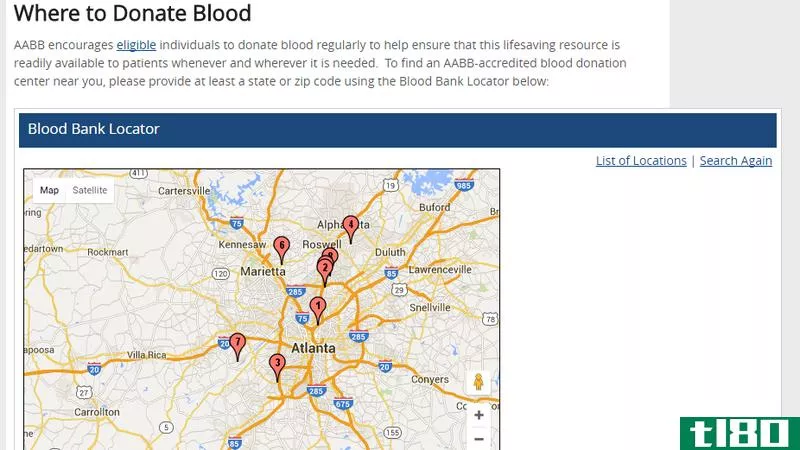 这个工具可以帮助你找到一个地方献血在你的地区