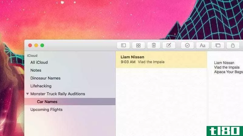 在mac应用程序的apple notes中的文件夹中嵌套文件夹
