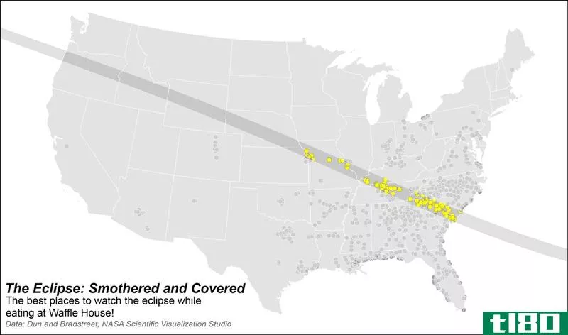 Illustration for article titled Enjoy This Map of Waffle House Locati*** With Views of the Solar Eclipse