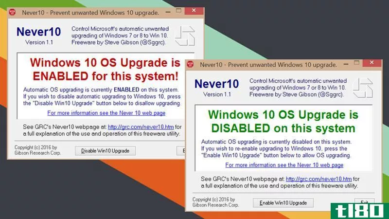 never10阻止windows 7和8.1自动升级到windows 10