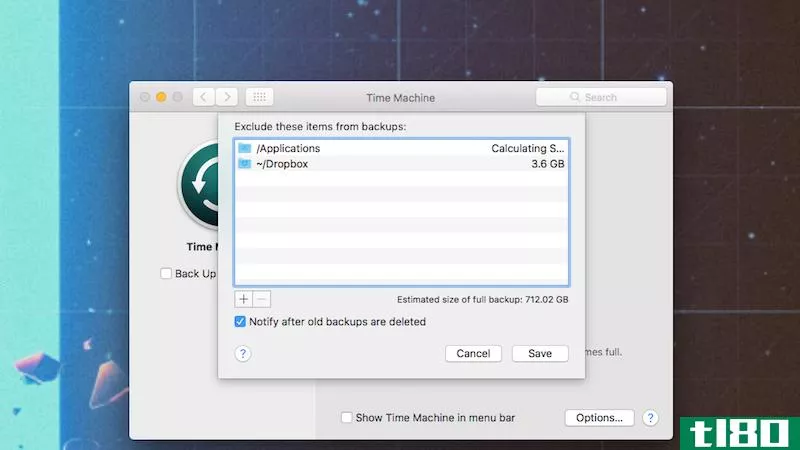 您可能可以从mac备份中排除的所有文件夹