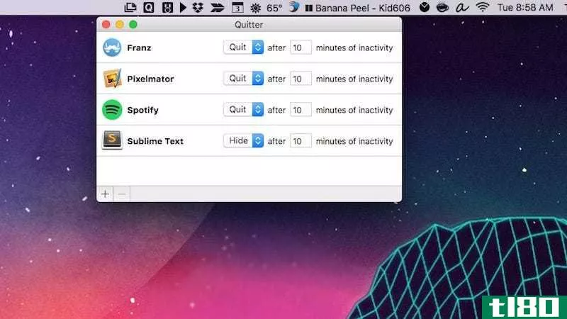 Illustration for article titled Quitter for Mac Automatically Quits or Hides Apps After Inactivity