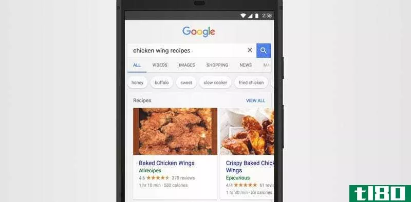 谷歌的菜谱搜索增加了建议、口味类别等