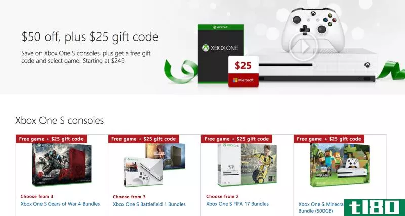 $50 off Xbox One S Bundles + $25 Gift Card + Extra Game