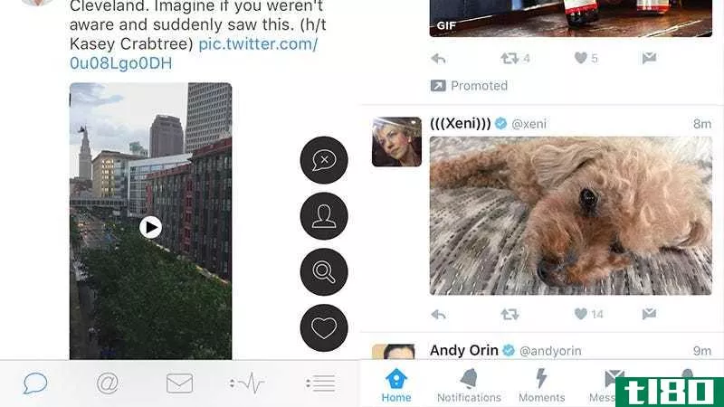 Don’t like the tabs on the bottom? Tweetbot (left) lets you change them up