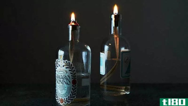 Illustration for article titled Turn Empty Liquor Bottles Into Beautiful Oil Lamps
