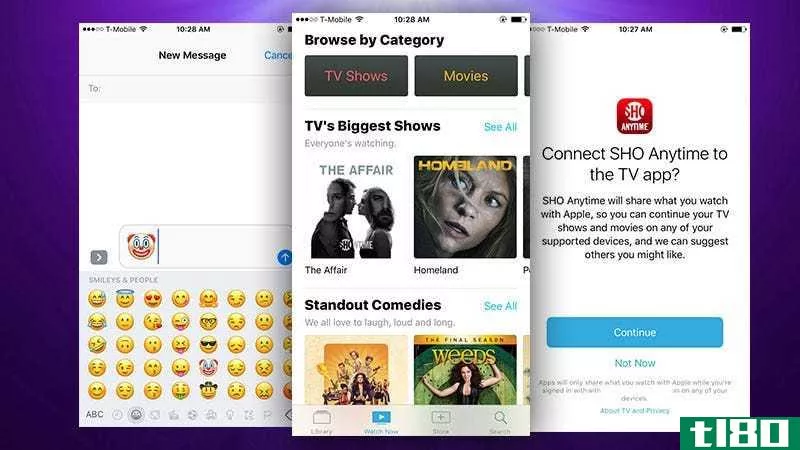 iOS10.2提供了一个新的电视应用程序，新的表情，和其他调整