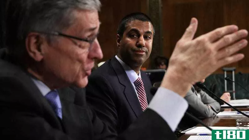 Former FCC Chairman Tom Wheeler (left), and new FCC Chairman Ajit Pai (right). Photo by Getty Images.