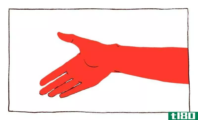 Extend your hand first so it’s clear what level of contact you want. Illustration by Angelica Alzona.