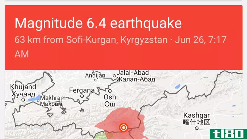 谷歌现在在搜索结果中显示最近的地震信息