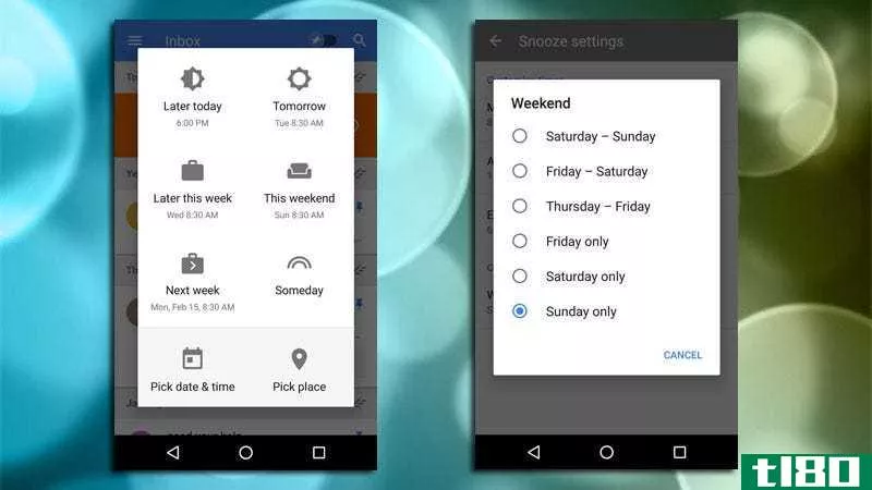 Illustration for article titled Inbox by Gmail Adds More Snooze Opti***, Including Custom Weekend Settings