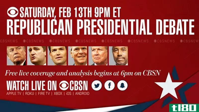 Illustration for article titled How to Stream Tonight&#39;s CBS Republican Debate Online, No Cable Required