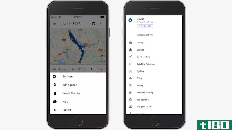 googlemaps在iphone应用程序中添加了一个方向小部件、imessage应用程序和timeline