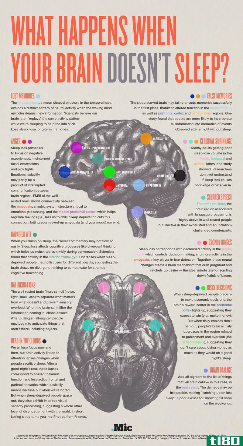 这幅图解释了睡眠不足如何对大脑产生负面影响